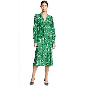 New Veronica Beard Amber Dress Green Floral Print